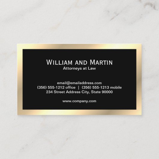 Monogramme Gold Executive | Carte de visite DE COD (Dos)