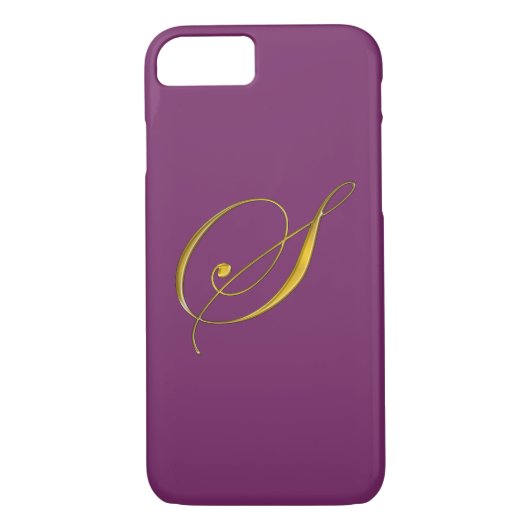 Monogramme Gold Initiale S iPhone 7 Coque (Dos)