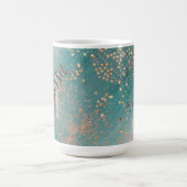 Monogramme Gold Stars sur Mug de café Turquoise (Centre)