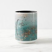 Monogramme Gold Stars sur Mug de café Turquoise (Centre)