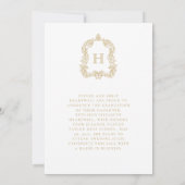 Monogramme Gold White Photo Faire-part de graduati (Dos)