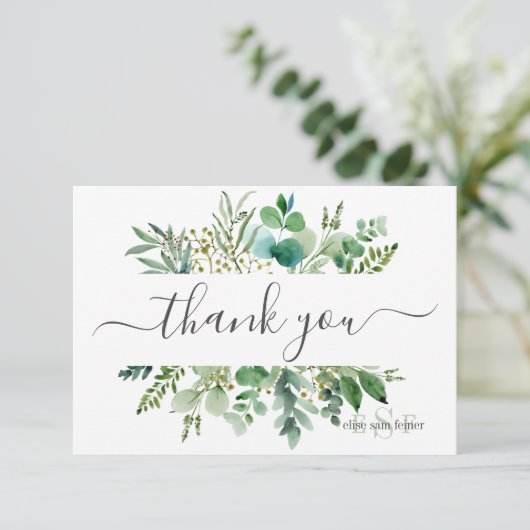 Monogramme Gomme verte Eucalyptus Merci (Debout devant)