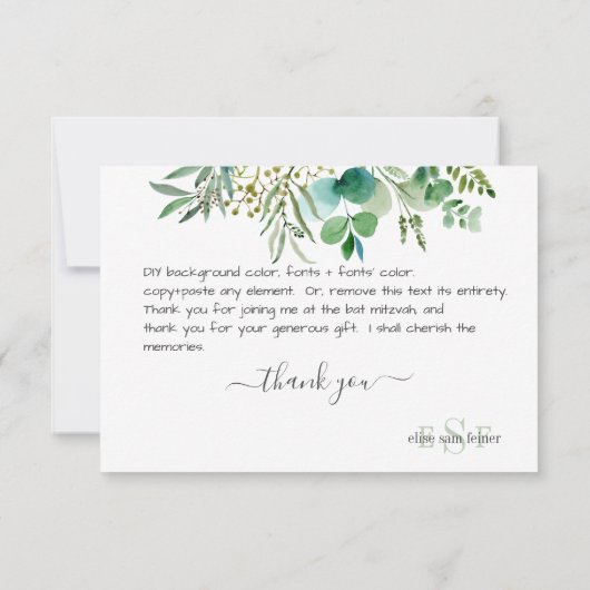 Monogramme Gomme verte Eucalyptus Merci (Dos)