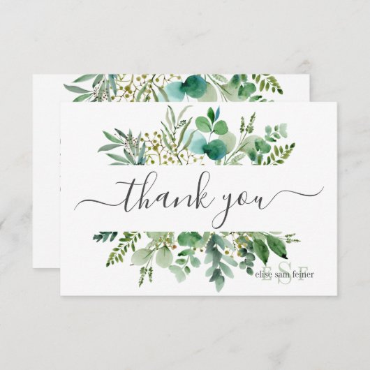 Monogramme Gomme verte Eucalyptus Merci (Devant / Derrière)