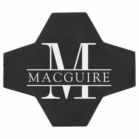 Monogramme gras minimal | Nom noir (Plat)