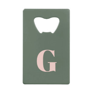 Monogramme gras minimaliste en vert et rose épicéa