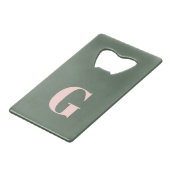 Monogramme gras minimaliste en vert et rose épicéa (Devant Angle)