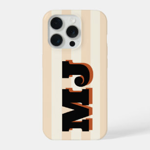 Monogramme Gras Personnalisé, Rayures Neutres