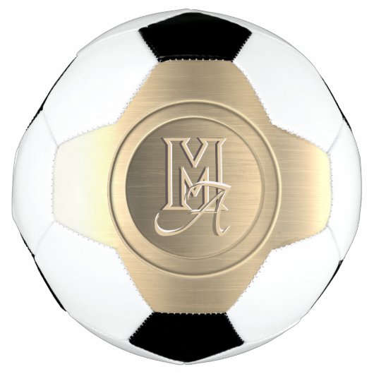 Monogramme gravé en acier métal d'or (Devant)