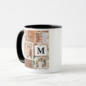 Monogramme Grille Photo Collage Café Mug (Devant gauche)