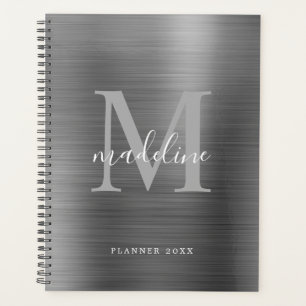 Monogramme gris argenté simple et moderne