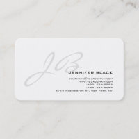 Monogramme gris blanc arrondi Carte de visite