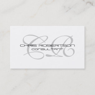 Monogramme gris blanc Carte de visite attirant