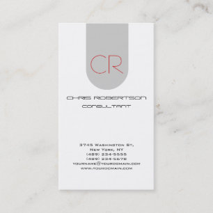 Monogramme gris blanc Carte de visite attirant