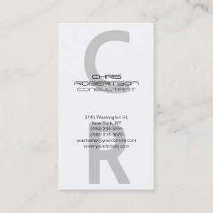 Monogramme gris blanc Carte de visite de charme at