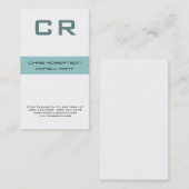 Monogramme Gris Bleu Bleu Bleu Carte de visite att (Devant / Derrière)