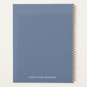 Monogramme gris bleu minimaliste Simple Nom initia (Dos)