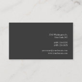 Monogramme gris Carte de visite chic (Dos)