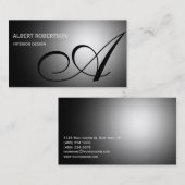 Monogramme gris Carte de visite du concepteur inté (Devant / Derrière)