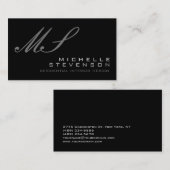 Monogramme gris clair Carte de visite de taille st (Devant / Derrière)