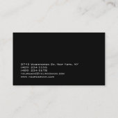 Monogramme gris clair Carte de visite de taille st (Dos)