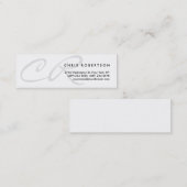 Monogramme gris clair mince Mini Carte de visite m (Devant / Derrière)