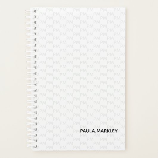 Monogramme gris clair simple Motif moderne (Devant)