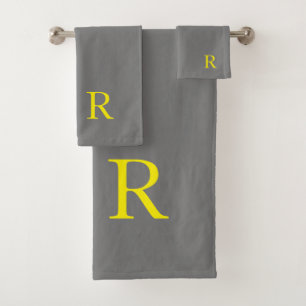 Monogramme gris-jaune initial mou moderne
