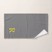 Monogramme gris-jaune initial mou moderne (Serviette à main)