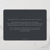 Monogramme gris + Laurel Faire-part de graduation (Verso)
