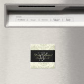 Monogramme gris Mariage damassé, Magnet (In Situ (Lave-vaisselle))