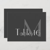 Monogramme gris moderne - Nombre de cartes (Devant / Derrière)