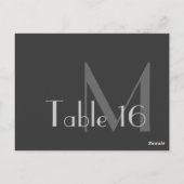 Monogramme gris moderne - Nombre de cartes (Dos)