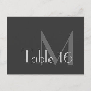 Monogramme gris moderne - Nombre de cartes