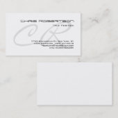 Monogramme gris noir blanc Carte de visite de char (Devant / Derrière)