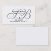 Monogramme gris noir blanc Consultant Carte de vis (Devant / Derrière)