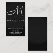 Monogramme Gris Noir Consultant Carte de visite (Devant / Derrière)