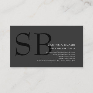 Monogramme Gris Noir Consultant Carte de visite