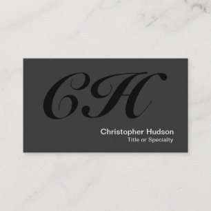 Monogramme gris noir Taille standard Carte de visi