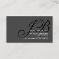 Monogramme Gris Noir Tons Carte de visite
