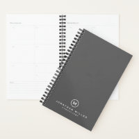 Monogramme gris professionnel Nom initial et titre