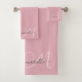 Monogramme gris rose mignon Nom du script Élégant (En situation)