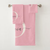 Monogramme gris rose rose féminin Nom du script Ch (En situation)