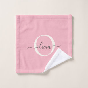 Monogramme gris rose rose féminin Nom du script Ch