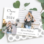 Monogramme gris simple Faire-part de graduation ph