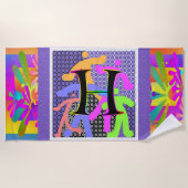 Monogramme H Amusants Figurines Serviette de plage (Devant)