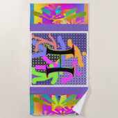 Monogramme H Amusants Figurines Serviette de plage (Devant)