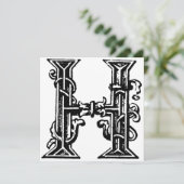 Monogramme H Modèle floral noir et blanc initial (Debout devant)