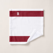 Monogramme H sur Crimson et Blanc (Gant de toilette)