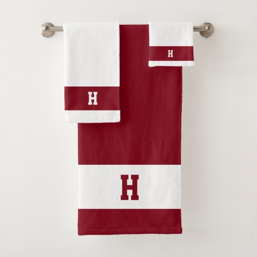 Monogramme H sur fond cramoisi et blanc (En situation)